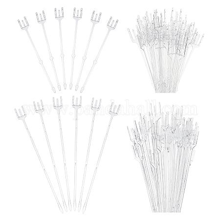 80pcs 12 Plastic Floral Picks Transparent Fork Shape Head Card