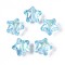 Transparent Resin Beads, Star, with Broken Glass Foils, Light Sky Blue, 18.5x20.5x14.5mm, Hole: 2.2mm
