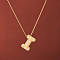 Brass Micro Pave Clear Cubic Zirconia Initial Pendant Necklaces for Women, Golden, Letter I, 15.75 inch(40cm)
