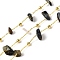 Handmade Natural Rutilated Quartz Chip Beaded Chains, Soldered, with Rack Plating Brass Findings, Long-Lasting Plated, Lead Free & Cadmium Free, with Spool, Real 18K Gold Plated, 5~14x2~7x3~7mm