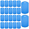 25Pcs Aluminum Pendants, Blank Tags, Rectangle, Royal Blue, 50x29x1mm, Hole: 3.5mm
