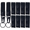 Nylon Tactical Wide Strap Loop Keepers, with Polyester Keychains, Black, 190x25x8.5mm