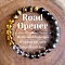 Natural Indian Agate & Black Obsidian & Tiger Eye & Glass Round Bead Stretch Bracelets, Bleesing Feng Shui Bracelets for Men Women, Gray, Inner Diameter: 2-1/4 inch(5.7cm)
