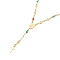 Unisex 304 Stainless Steel Rosary Bead Necklaces, with Enamel, Cross, Oval with Virgin Mary, Golden, 19.13 inch(48.6cm)
