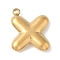 304 Stainless Steel Initial Pendants, Ion Plating(IP), Real 18K Gold Plated, Letter X, 16~18x6~18x3mm, Hole: 1.8mm