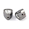 Alloy Beads, with Rhinestone, Triangle, Black, Clear, 10.5x11x10mm, Hole: 1.6mm