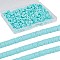 3 Strands Flat Round Handmade Polymer Clay Beads, Disc Heishi Beads for Hawaiian Earring Bracelet Necklace Jewelry Making, Aquamarine, 6x1mm, Hole: 2mm, about 353~378pcs/strand, 17.7 inch