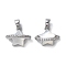 Brass Micro Pave Clear Cubic Zirconia Pendants, with Shell, Star Charm, Platinum, 12x14.5x7.5mm, Hole: 4.5x2.5mm