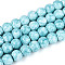 Baking Paint Glass Beads Strands, Round, Pale Turquoise, 6~6.5mm, Hole: 1~1.2mm, about 142~143pcs/strand, 29.92~30.71 inch(76~78cm)