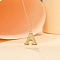 Alloy Textured Initial Pendant Necklaces, Golden, Letter A, 18.31 inch(46.5cm)