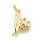 Brass Micro Pave Cubic Zirconia Pendants, Letter Charms, Rack Plating, Long-Lasting Plated, Cadmium Free & Lead Free, Letter K, 14x9x2mm, Hole: 1.6mm