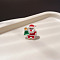 Christmas Cartoon Alloy with Resin Finger Rings, Platinum, Santa Claus, Inner Diameter: Adjustable