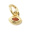 Brass Cubic Zirconia Charms, Horse Eye Charms, Cadmium Free & Lead Free, Real 18K Gold Plated, Long-Lasting Plated, Coral, 6x6x2.5mm, Hole: 3mm