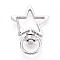 Alloy Swivel Snap Hook Clasps, Star, Platinum, 34.7x23.7x5mm, Hole: 5.7x9.8mm