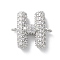 Brass Micro Pave Cubic Zirconia Letter Links, for Personalized Name Necklace Making, Long-Lasting Plated, Cadmium Free & Lead Free, Letter H, 15x15.5x4mm, Hole: 1.6mm