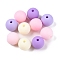Rubberized Style Imitated Silicone Acrylic Beads, Round, Mixed Color, 10x9mm, Hole: 1.8mm