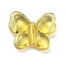 Glass Beads, Butterfly, Yellow, 27.5x33x7mm, Hole: 1.2mm