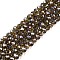 Electroplate Glass Beads Strands, AB Color Plated, Faceted, Rondelle, Gray, 10x8mm, Hole: 1mm, about 60~61pcs/strand, 46~48cm
