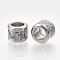 304 Stainless Steel Beads, with Fiber, Large Hole Beads, Column with Basket Weave Pattern, Stainless Steel Color, Light Grey, 10x8mm, Hole: 6mm