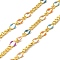 Brass Figaro Chains, Soldered, with Enamel, Rack Plating, Long-Lasting Plated, Lead Free & Cadmium Free, with Spool, Real 18K Gold Plated, Colorful, 5x3x1mm and 2.5x2x1mm