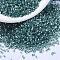 MIYUKI Delica Beads, Cylinder, Japanese Seed Beads, 11/0, (DB1870) Silk Inside Dyed Emerald AB, 1.3x1.6mm, Hole: 0.8mm, about 20000pcs/bag, 100g/bag