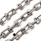 Brass Cube Link Chains, Unwelded, Real Platinum Plated, 17x8x4.5mm