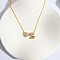 Heart Initial Brass Micro Pave Clear Cubic Zirconia Pendant Necklaces, Golden, Letter S, 16.14 inch(41cm)