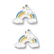 304 Stainless Steel Charms, with Enamel, Cloud & Rainbow Charm, Stainless Steel Color, 12.5x15.5x1.5mm, Hole: 1mm