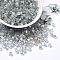 Glass Seed Beads, Transparent Lustered Glass, Square Hole, Square, Light Grey, 4x4x4mm, Hole: 1.2mm, 222pcs/20g