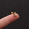 Brass Micro Pave Clear Cubic Zirconia Cartilage Earrings for Women, with Stainless Steel Pins, Golden, Moon, 6mm, Pin: 1.2mm