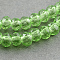 Transparent Glass Beads Strands, Faceted, Rondelle, Lawn Green, 2.9~3.3x2mm, Hole: 0.5mm, about 144~150pcs/strand, 35~37cm