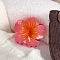Two Tone Plastic Claw Hair Clips, Flower, Orange Red, 77x77mm