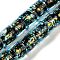 Handmade Dichroic Foil Glass Beads Strands, Barrel, Sky Blue, 9x9mm, Hole: 2mm, about 35pcs/strand, 12.80''(32.5cm)