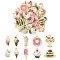 40Pcs 10 Styles Alloy Enamel Pendants, Light Gold, Mixed Shapes, Mixed Color, 17~28x9.5~25x1~3mm, Hole: 1.4~2mm, 4pcs/style
