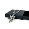 Fashion Stainless Steel Lightning Pentagram Pendant Necklaces for Unisex, Stainless Steel Color, 23.62 inch(60cm)