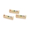 Brass Micro Pave Cubic Zirconia Pendants, Cadmium Free & Lead Free, Rectangle, Colorful, Golden, 6x20x2.5mm, Hole: 1.2mm