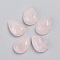 Natural Rose Quartz Cabochons, Teardrop, Faceted, 14x10x4.5mm