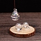 Glass Pendants, Round Charms, Clear AB, 14mm