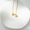 Heart Initial Brass Micro Pave Clear Cubic Zirconia Pendant Necklaces, Golden, Letter J, 16.14 inch(41cm)