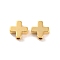 Brass Beads, Lead Free & Cadmium Free, Cross, Real 24K Gold Plated, 8x8x3.3mm, Hole: 1.5mm