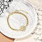 Brass Micro Pave Clear Cubic Zirconia Link Bracelets, Cuban Link Chain Jewelry for Women, Real 18K Gold Plated, Butterfly, 7-1/8 inch(18cm), Pendants: 20x18.5x3mm
