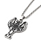 Cross Pendant Necklaces, with EnameL, 201 Stainless Steel Box Chain Necklaces, Stainless Steel Color, 23.82 inch(60.5cm)