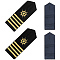 2 Pairs Polyester Captain Epaulette, Rectangle, Black, 135~140x49.5~50x5mm