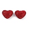Heart Shaped Polymer Clay Rhinestone Beads, for DIY Phone Charm, Pen and Jewelry Making Supplies, Hyacinth, 18.5x24x13mm, Hole: 1.6mm