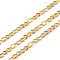 Brass Figaro Chains, Soldered, with Enamel, Rack Plating, Long-Lasting Plated, Lead Free & Cadmium Free, with Spool, Real 18K Gold Plated, Colorful, Link: 4.5x3x1mm and 6x2.5x1mm