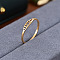 Hollow Moon Phase 304 Stainless Steel Finger Rings, Golden, US Size 7(17.3mm)
