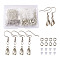 304 Stainless Steel Earring Hooks, with Loop, Brass Ice Pick Pinch Bails & Open Jump Rings, Plastic Ear Nuts, Mixed Color, 340pcs/box