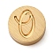 Golden Tone Brass Letter Stamps, with Black Wooden Handles, for DIY Wax Seal Stamps, Letter O, 79.5x12x12mm