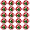 20Pcs Handmade Lampwork Bumpy Beads, Round with Flower Pattern, Red, 12~12.5x11~11.5mm, Hole: 1.4mm