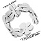 304 Stainless Steel Flower Patchwork Ring, Unisex Simple Adjustable Opening, Stainless Steel Color, Inner Diameter: 17mm